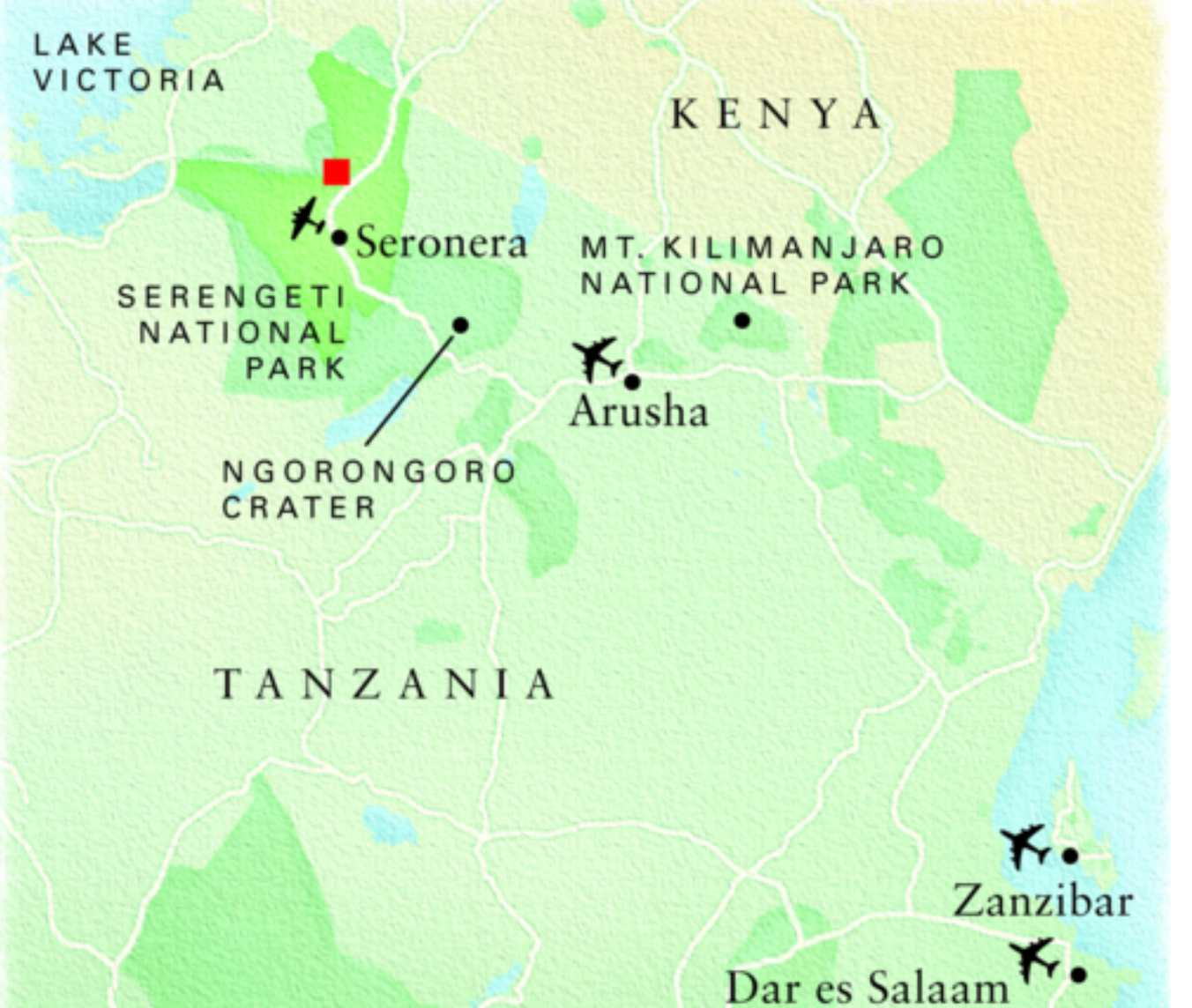 Tanzania Safari Destinations Map